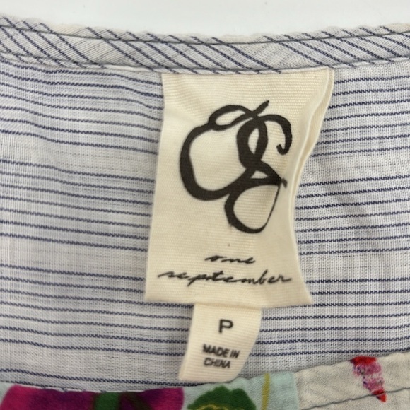 One September Anthropologie Women's Multicolor Patchwork Top size P/Small - Picture 4 of 8